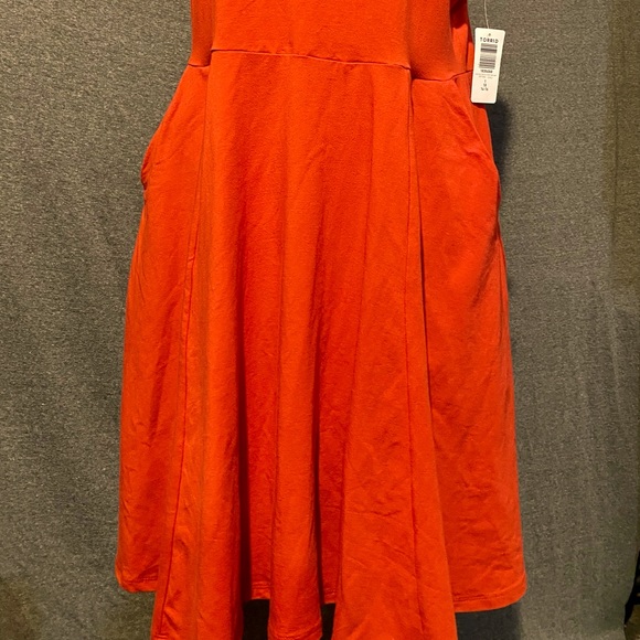 Torrid NWT skater-style tank dress in candy apple red stretch jersey w/POCKETS! - Picture 5 of 6